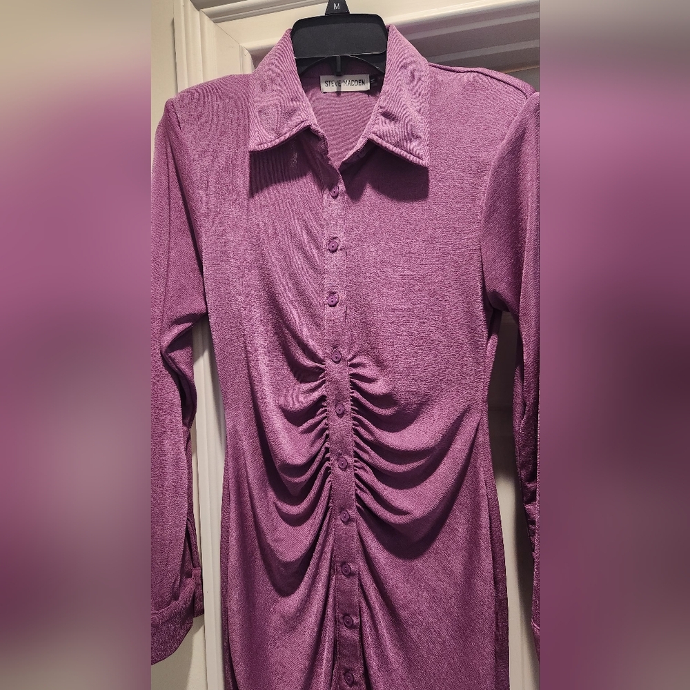 Steve Madden Purple Button-Up Dress. 2 Colors Available